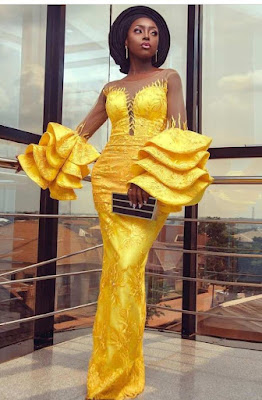Yellow lace styles Yellow Lace Styles For Asoebi