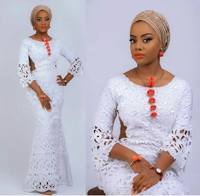 Latest White Lace Styles for Aso Ebi and Owambe