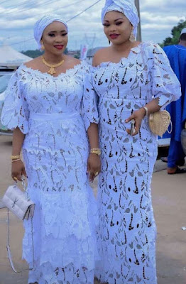 Latest White Lace Styles for Aso Ebi and Owambe