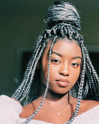 Grey braids styles
