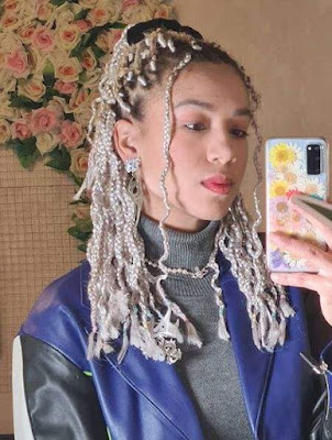 Grey braids styles