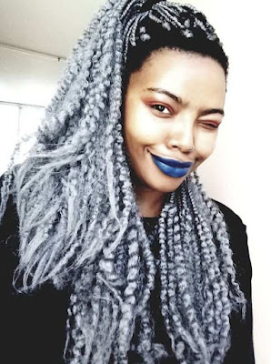 Grey braids styles