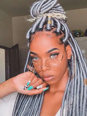 Grey braids styles
