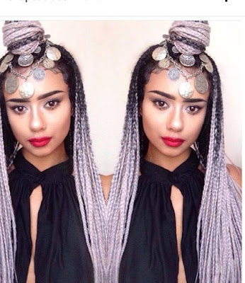 Grey braids styles