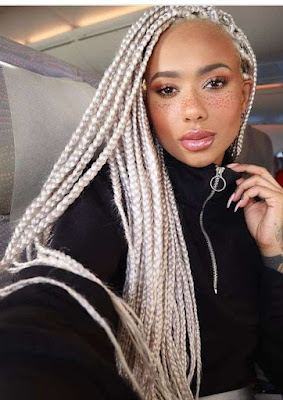 Grey braids styles