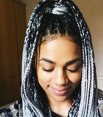 Grey braids styles