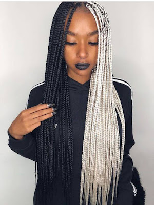 Grey braids styles