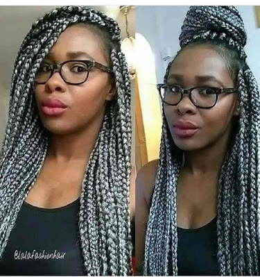 Grey braids styles