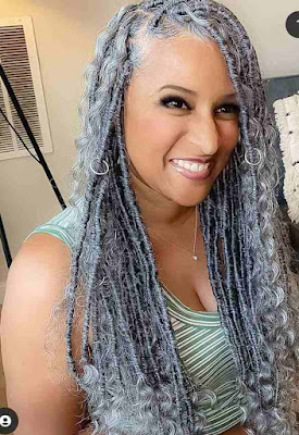Grey braids styles