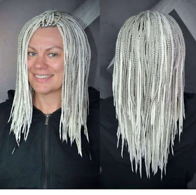 Grey braids styles