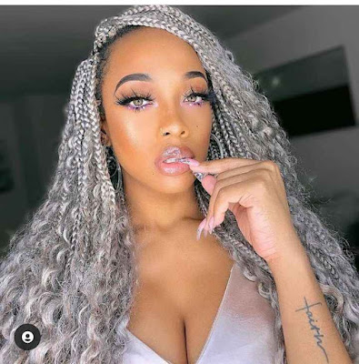 Grey braids styles