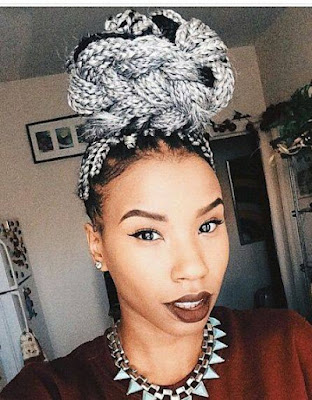 Grey braids styles