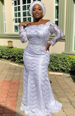 Latest White Lace Styles for Aso Ebi and Owambe