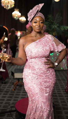 Pink Asoebi Styles Pink Asoebi Styles with Lace