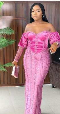 Pink Asoebi Styles Pink Asoebi Styles with Lace