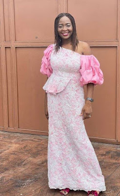 Pink Asoebi Styles Pink Asoebi Styles with Lace