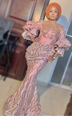 Pink Asoebi Styles Pink Asoebi Styles with Lace