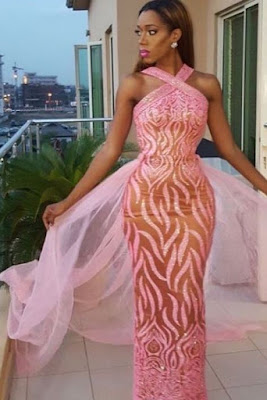 Pink Asoebi Styles Pink Asoebi Styles with Lace