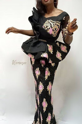Peplum lace styles Peplum lace Asoebi Styles