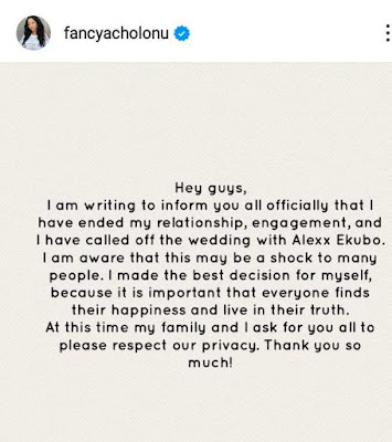 Alex Ekubo and fiancee Alex Ekubo and fiancee separates