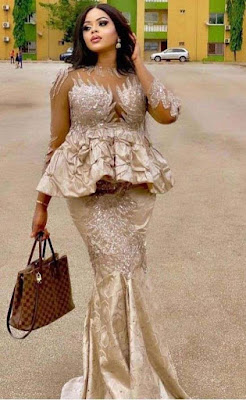 Peplum lace styles Peplum lace Asoebi Styles