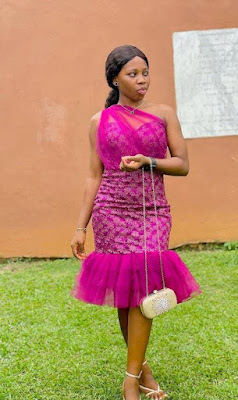 Latest Short Lace Gown Styles