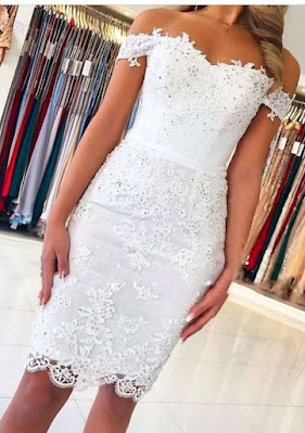 Latest Short Lace Gown Styles