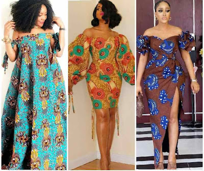 Off shoulder Ankara Gown Styles Latest off shoulder Ankara Gown Styles