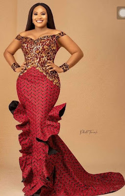Off Shoulder Ankara Gown Styles Latest off shoulder Ankara Gown Styles