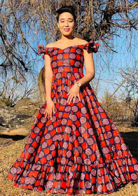 Off Shoulder Ankara gown styles Latest off shoulder Ankara Gown Styles
