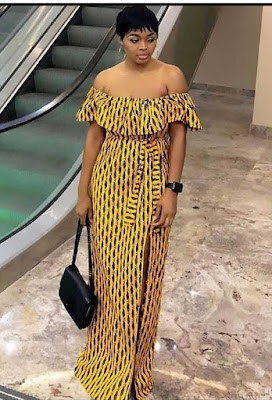 Off shoulder Ankara Gown styles Latest off shoulder Ankara Gown Styles