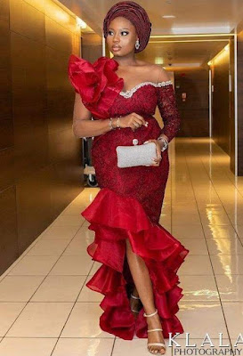 Flounce dress style Beautiful flounce dress styles for ladies