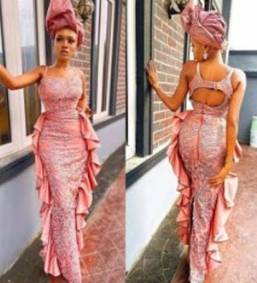 Flounce dress style Beautiful flounce dress styles for ladies