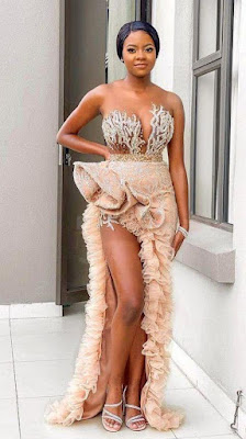 Flounce dress style Beautiful flounce dress styles for ladies