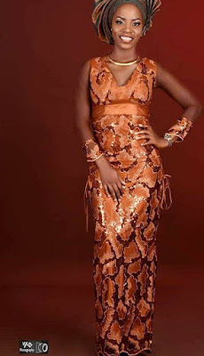 Orange Colour Aso Ebi Lace Styles Orange/Burnt Orange Colour Aso Ebi Lace Styles