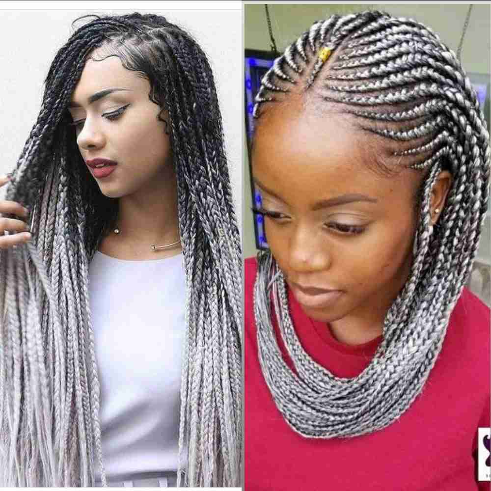 30+ Beautiful Grey Braids Styles that you should try this season -  Claraito's Blog