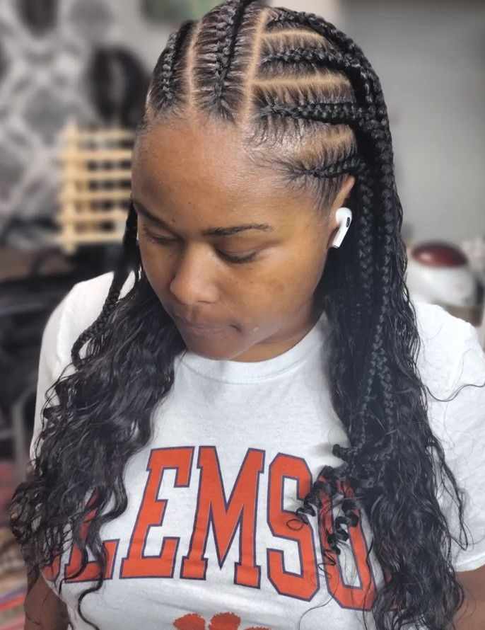 Beautiful half cornrows half curls hairstyles