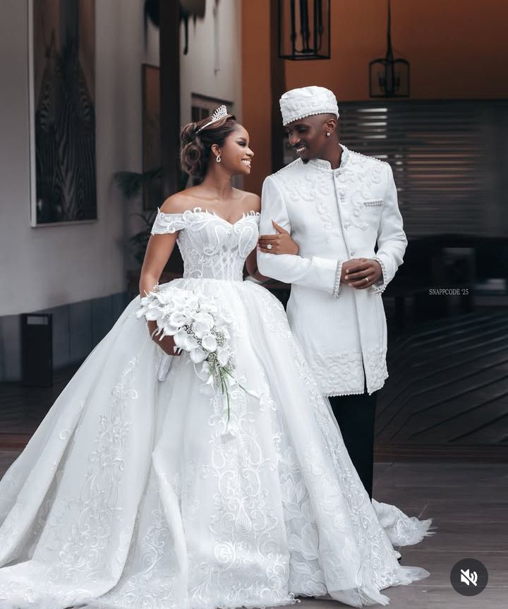 Priscilla Ojo and Juma Jux wedding outfits