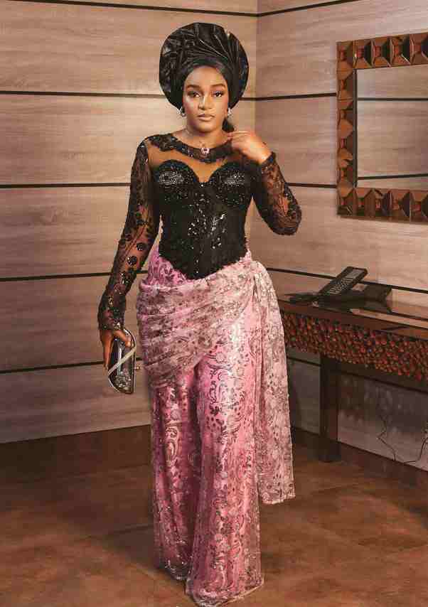 Stunning Burnt Orange Aso Ebi Styles from Ruby Ojiakor's Wedding