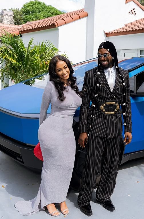 D'banj and his Wife's Stunning Look at Davido's Wedding