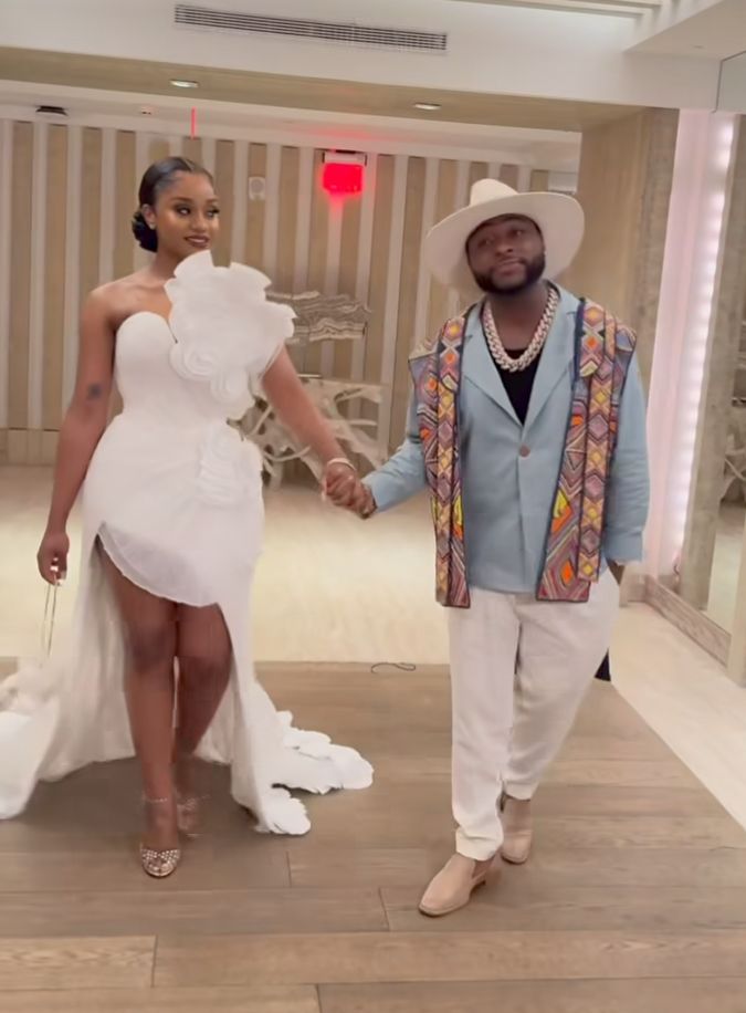 Davido and Chioma's White Wedding Outfits