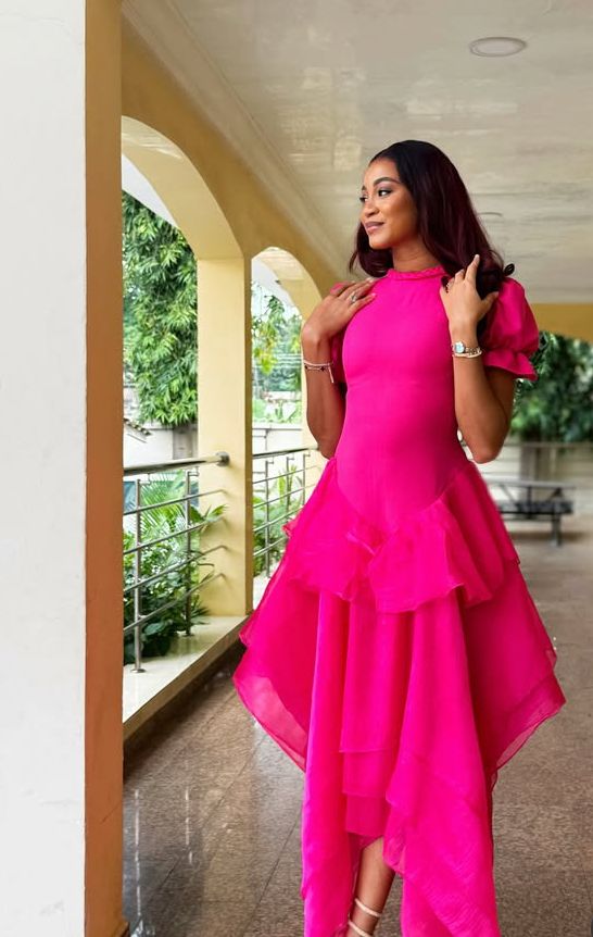 Mitchel Ukachukwu Stuns in a Vibrant Pink Gown