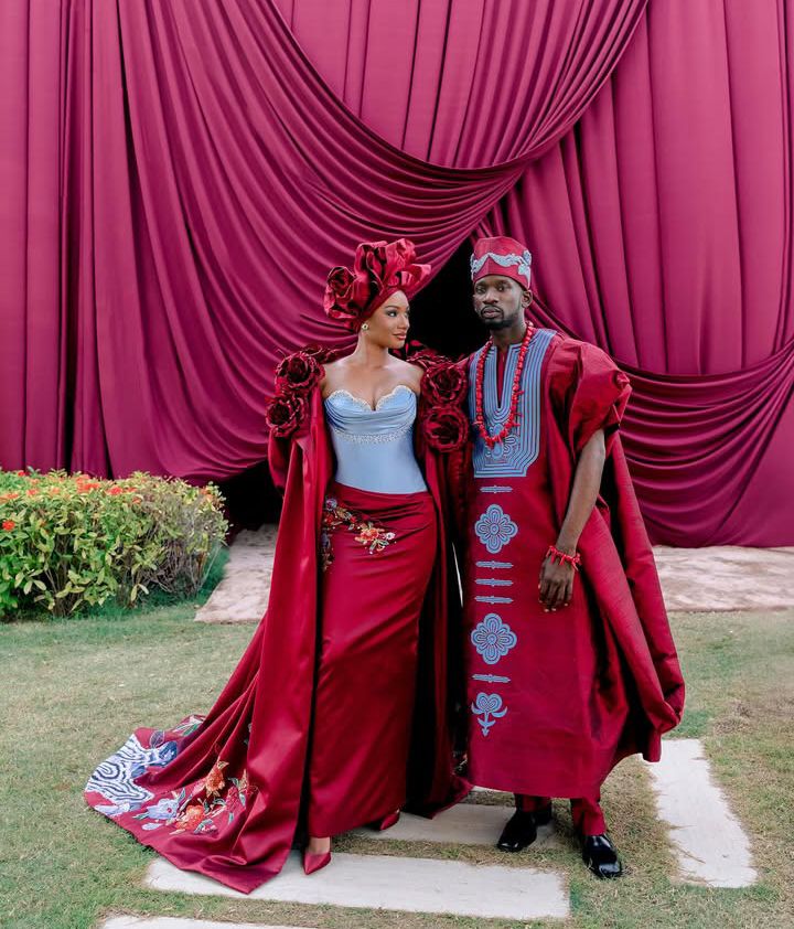 Mr. Eazi and Temi's wedding outfits a showcase of opulence and style