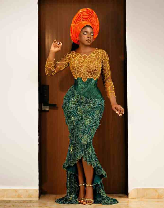 Green and Orange Asoebi Styles that we are loving this season