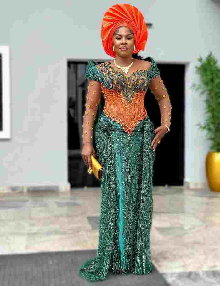 Green and Orange Asoebi Styles that we are loving this season