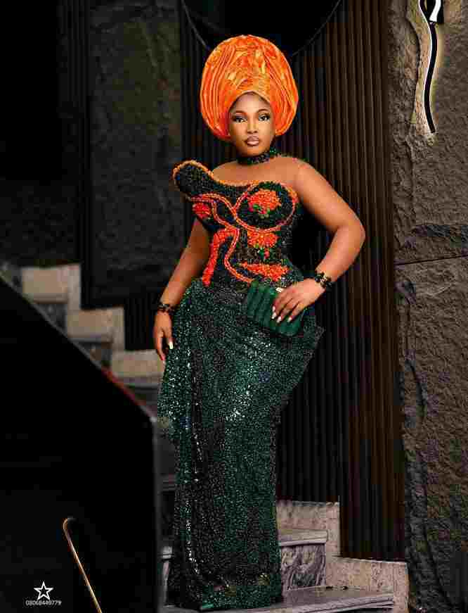 Green and Orange Asoebi Styles that we are loving this season