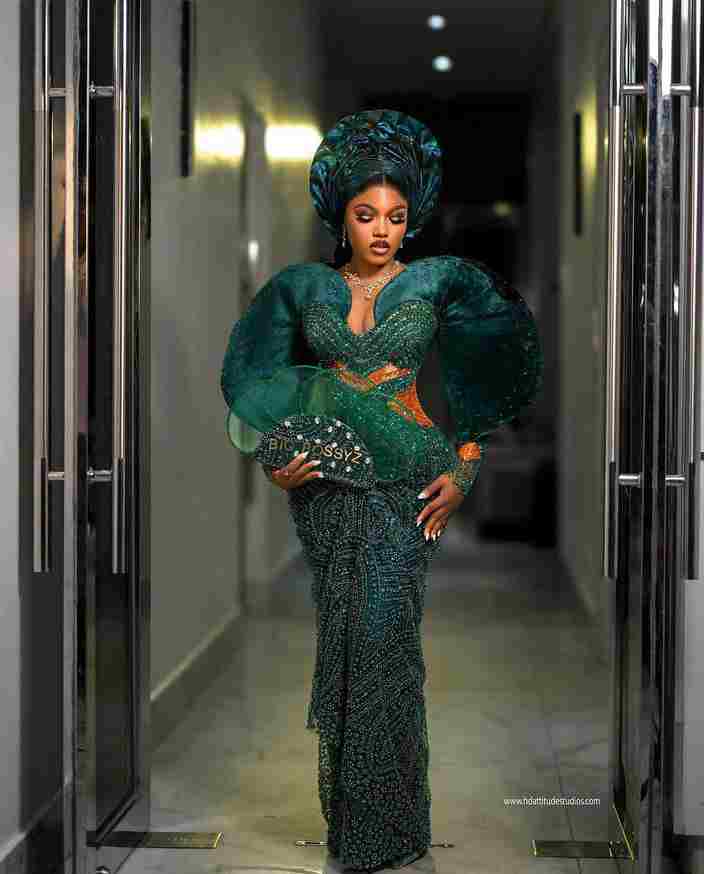 Green and Orange Asoebi Styles that we are loving this season