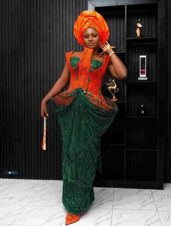 Green and Orange Asoebi Styles that we are loving this season