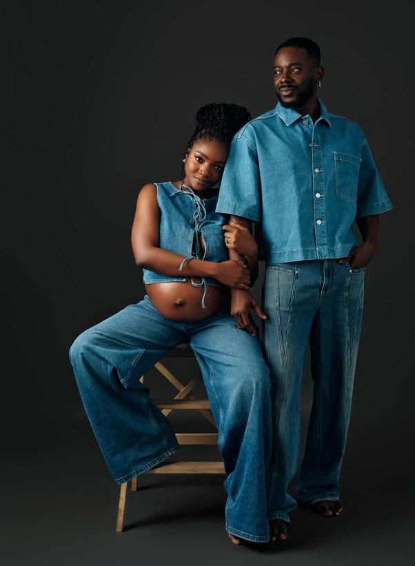 Simi and Adekunle Gold announce second child in matching Denim